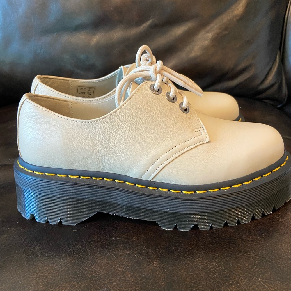 Dr. Martens Cream Platform Shoes - Picture 4 of 11